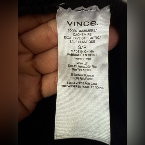 Vince 100% Cashmere Open Front Long Cardigan Sweater Solid Black Oversized Small - Picture 8 of 13